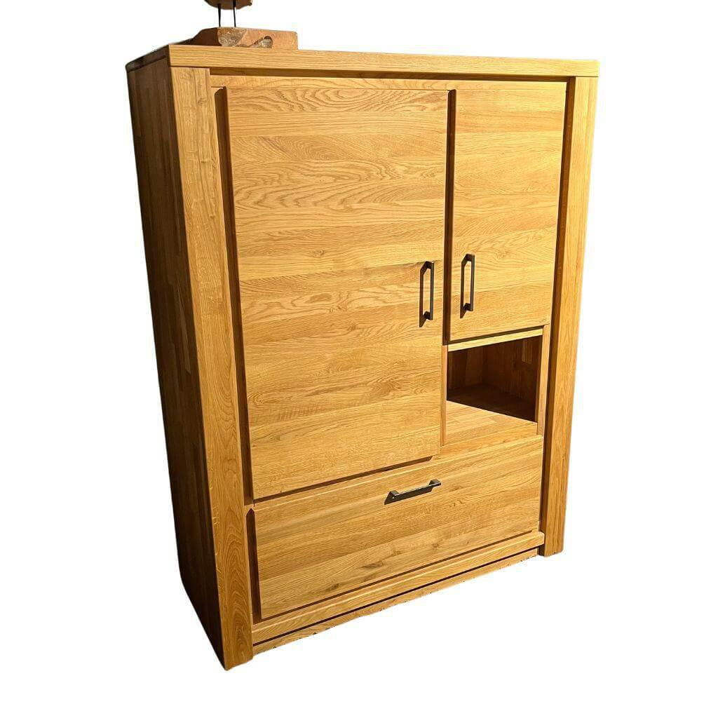 Natura - Highboard Farmingdale Oberfläche Natur Eiche Geölt Griffe Metall Schwarz - 1
