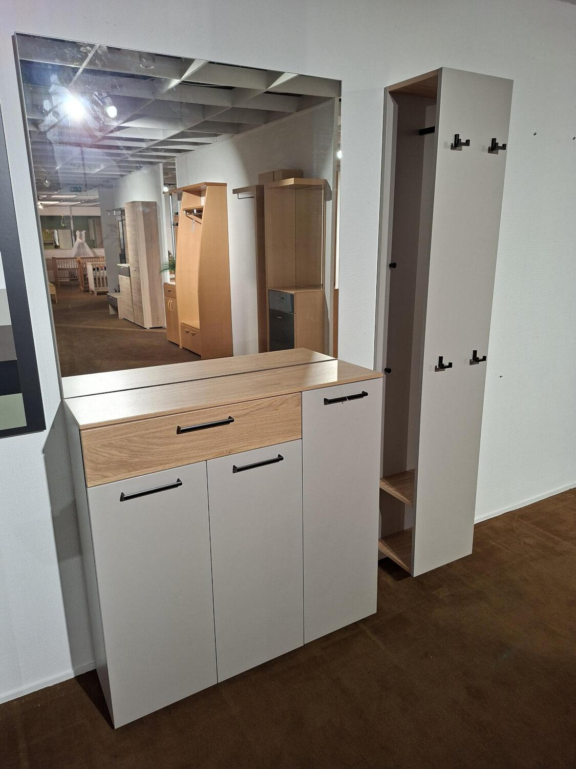 Wittenbreder - Garderobe Palma Lack Grau Wildeiche Bianco Furniert Spiegel Kommode Paneel - 4