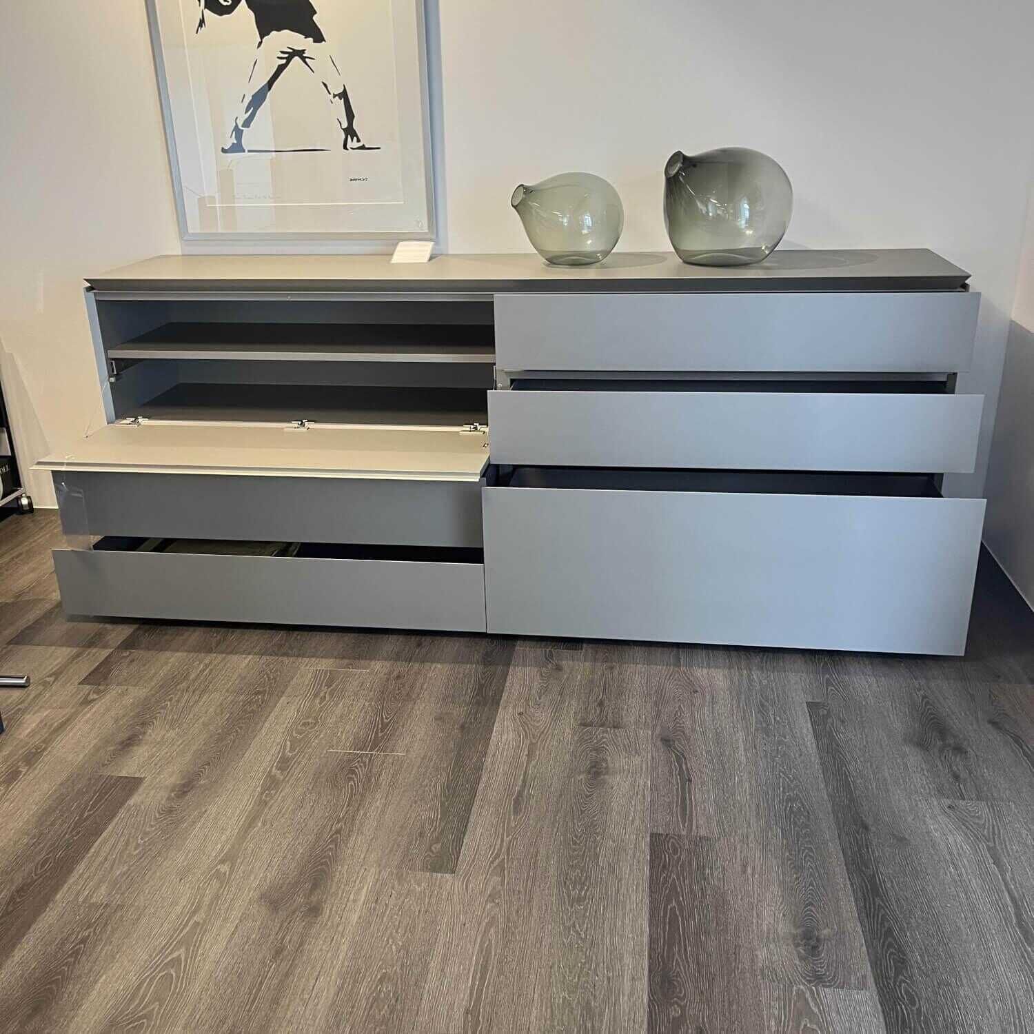 Interlübke - Sideboard just Cube Bold Lack Silbergrau Metallic M11 - 5