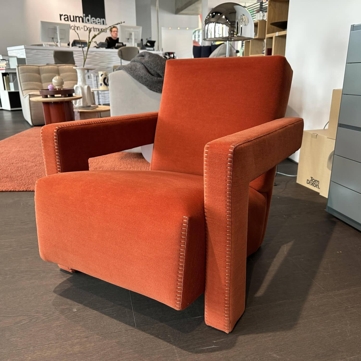 Cassina - Sessel Utrecht Stoff Otterlo Ruggine Orange Rot 373 Mit Knopflochstich - 6