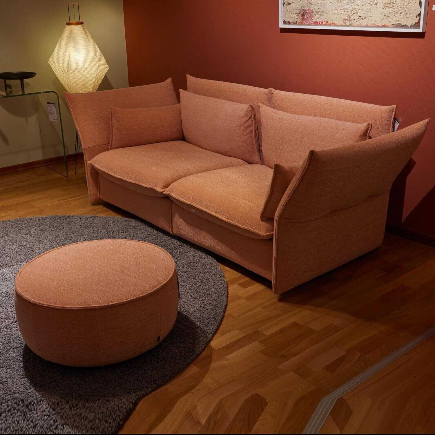 Sofa mit Hocker Ottoman Large Mariposa Stoff 13 Iroko Salm Mit Kissen Und Funktion
