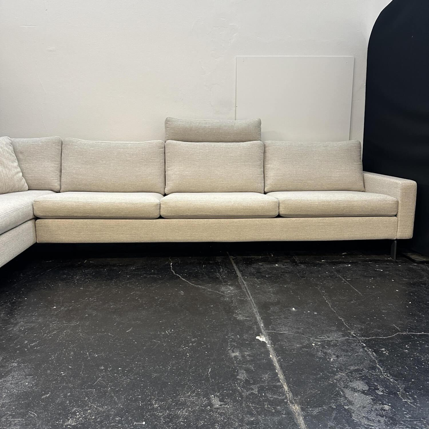 COR - Ecksofa Conseta Bezug Stoff 8081 Muschel Grau Schmalfüße Anthrazit inklusive Kopfstütze - 5