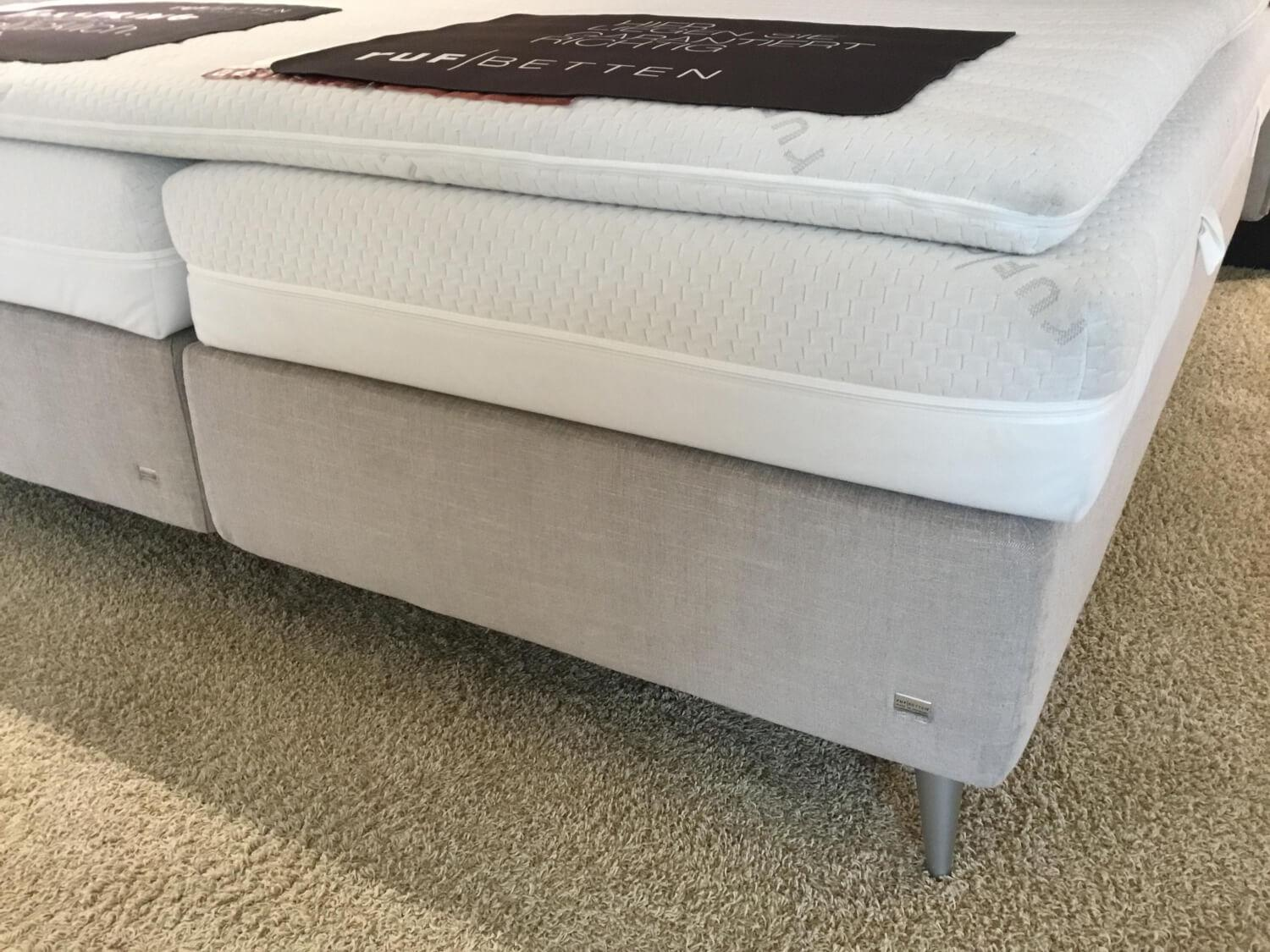 RUF Betten - Boxspringbett Amado 43110 Stoff 08757 Sand Beige Füße Metall - 3