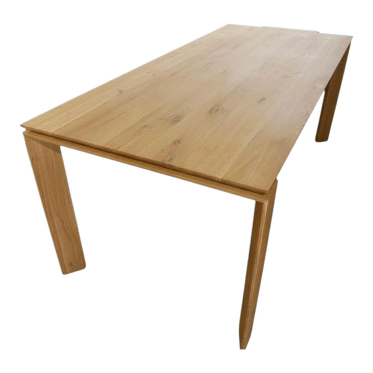 Natura - Esstisch Missoula Wildeiche Massiv Geölt Schweizer Kante mit Auszug - 1