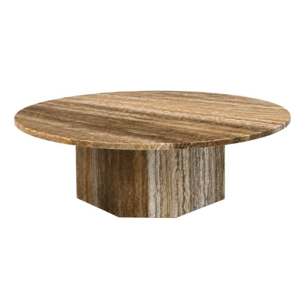 Gubi - Couchtisch Epic Grauer Travertinstein Sockel Hexagon - 1