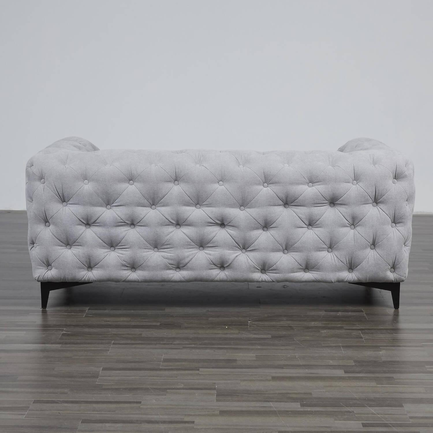 Max Winzer - Sofa Chesterfield Stoff Hellgrau Gestell Schwarz - 12