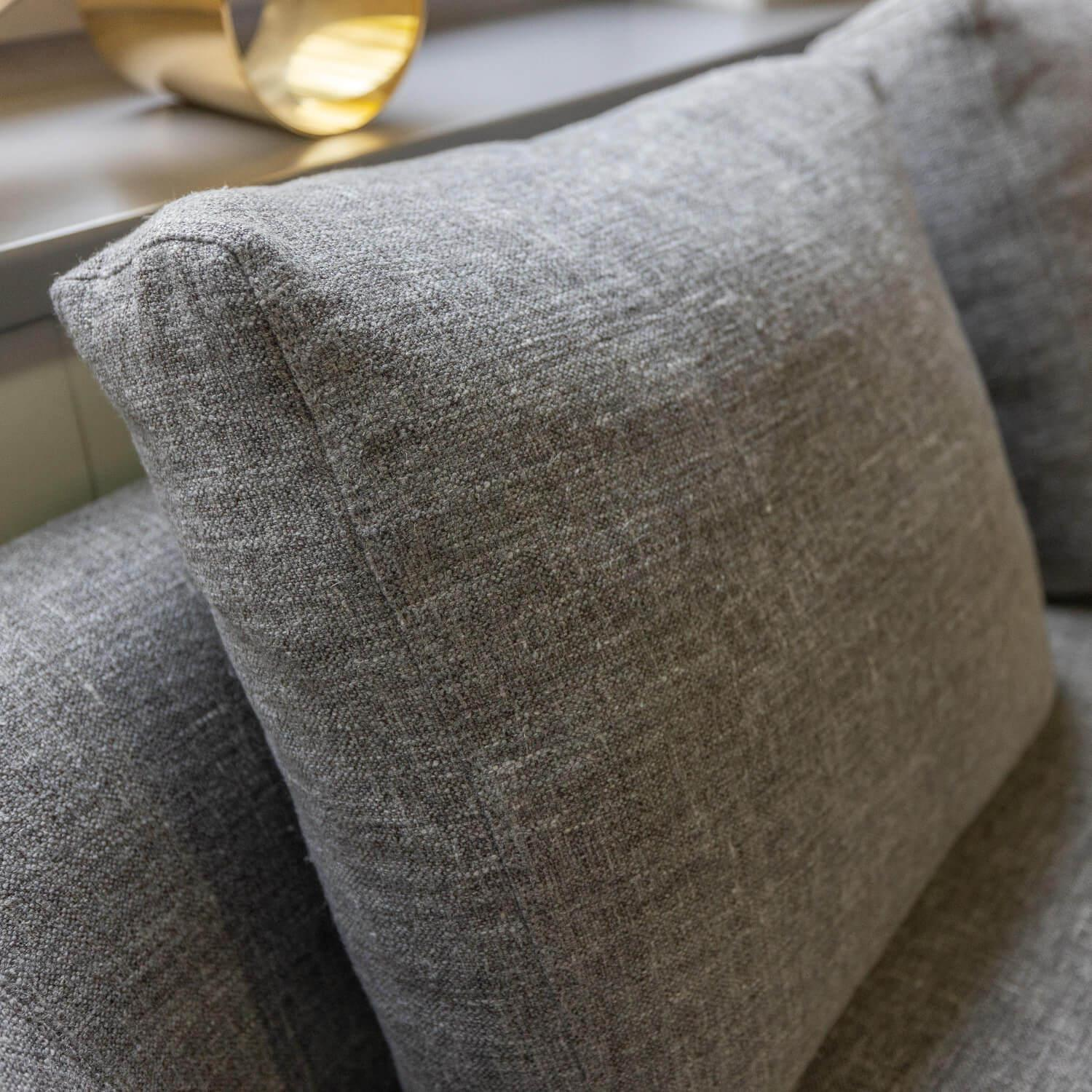 Sofa Andes Bezug Stoff Gent Grau Füße Pulverbeschichtet Schwarz Grau