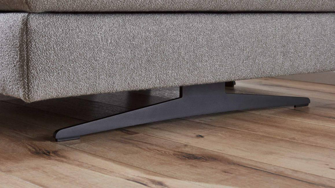 himolla - Ecksofa Comfortmaster Spektra 1487 Stoff Loop 02 Jet Hellgrau Metallkufe Anthrazit Motorisch Verstellbar - 6