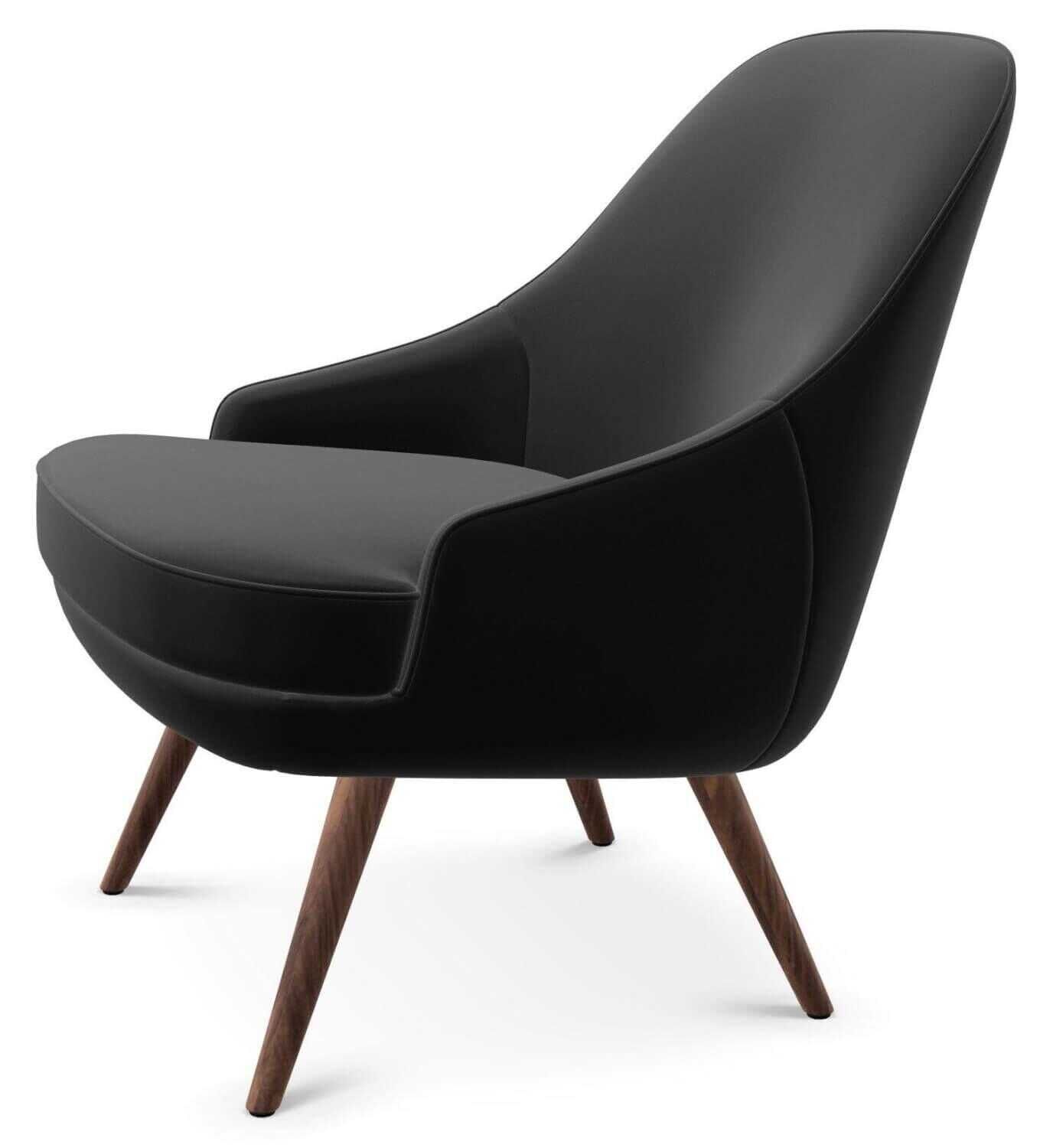 Walter Knoll - Sessel 375 Stoff Stoff Harald Schwarz Füße Massivholz Nussbaum Geölt - 2