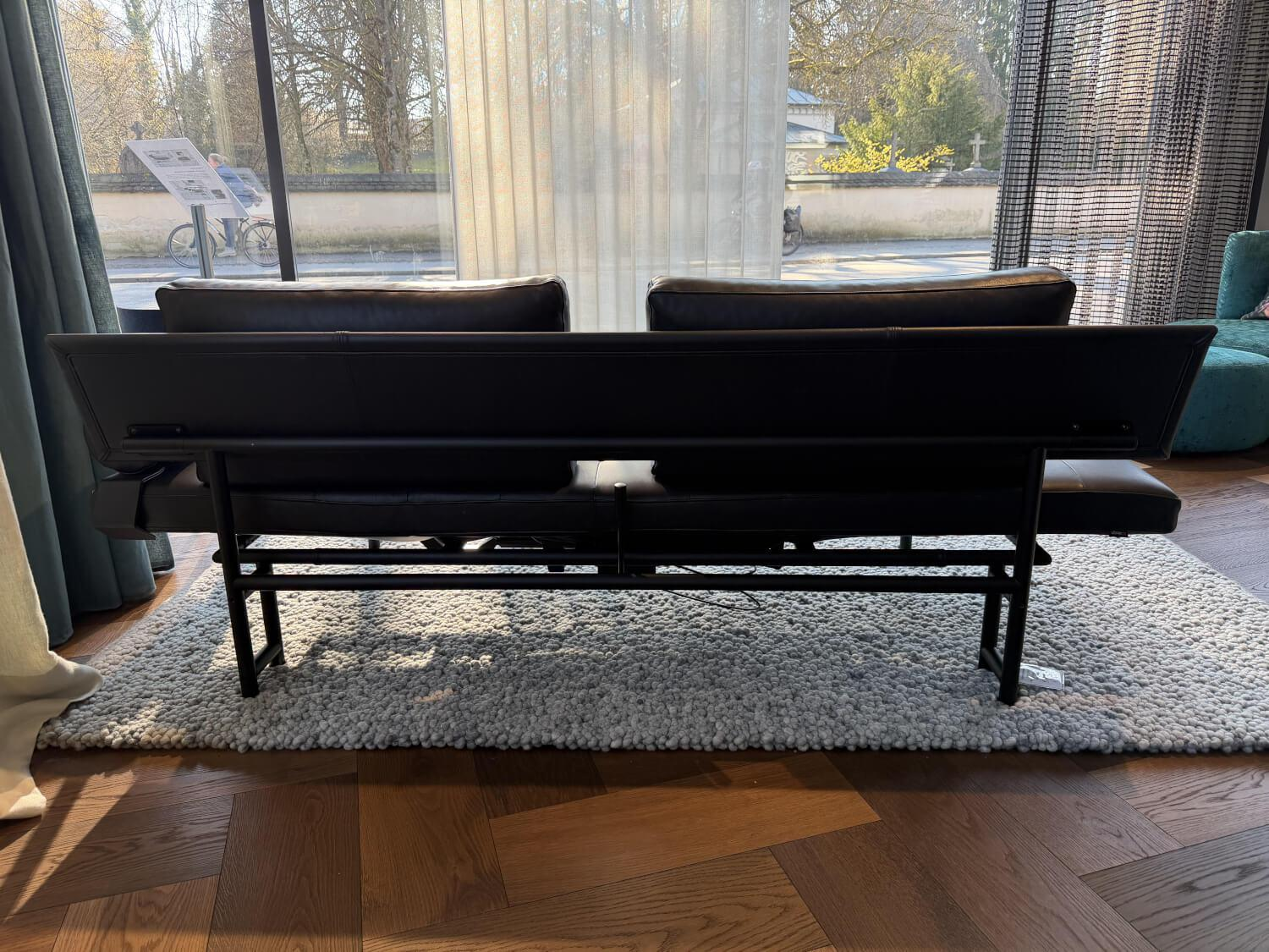 IP Design - Liege Campus De Luxe Leder IP Space Schwarz Gestell Metall Schwarz Mit Abklappbarem Rückenteil - 7