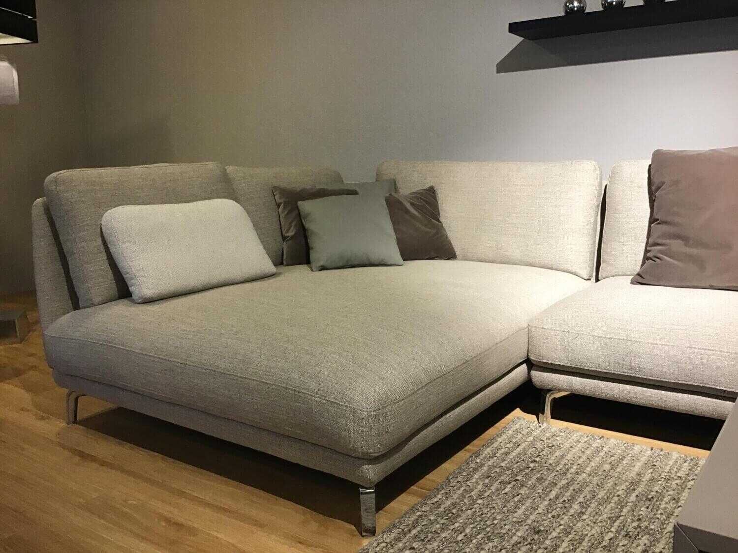 Rolf Benz - Ecksofa Rondo Stoff Steingrau inklusive Kissen - 3