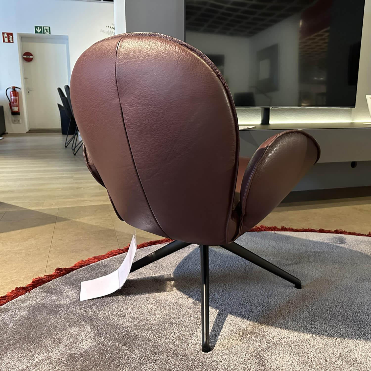 Jori - Sessel Daydreamer Leder Lipano Bordeaux Rot 4-Sternfuß Schwarz - 8