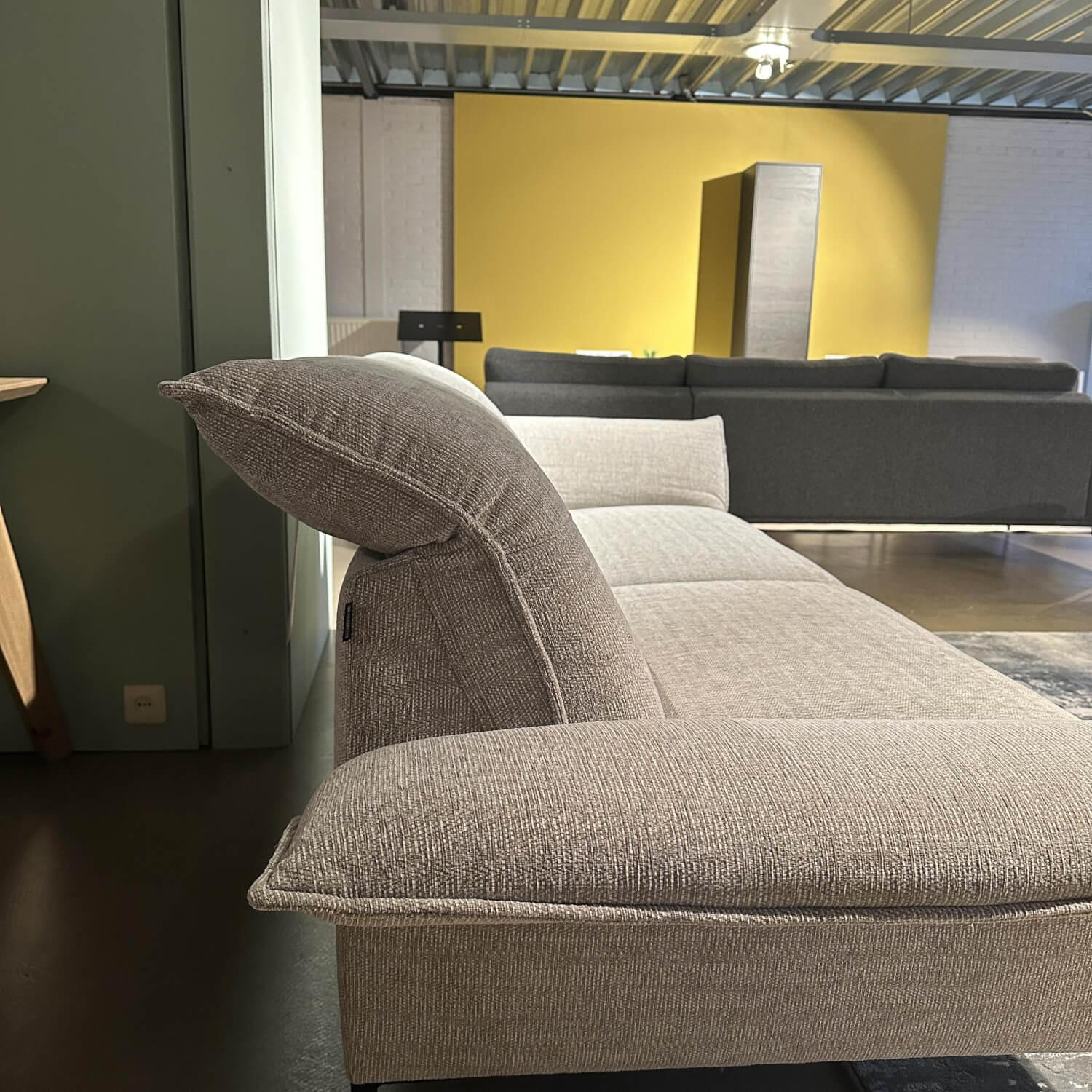 Musterring - Sofa MR 9300 Stoff Rivoli Angora Grau Metallfüße Gebürstet Schwarz Mit Klappbaren Kopft- Und Armteilen - 5
