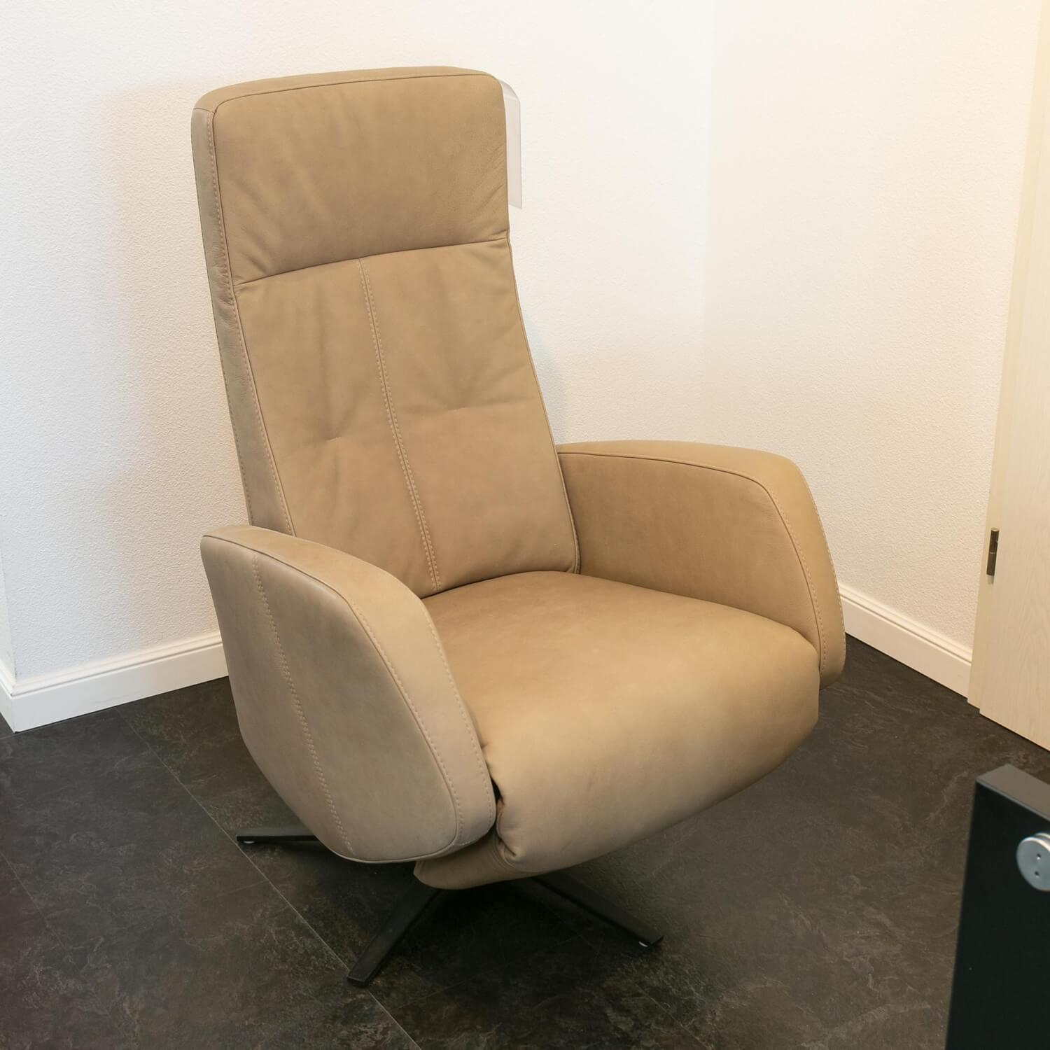 Sitting Vision - Relax armchair NX 329 Cover leather Rancho Beige Cream Cross base 87 Black With backrest adjustment - 3