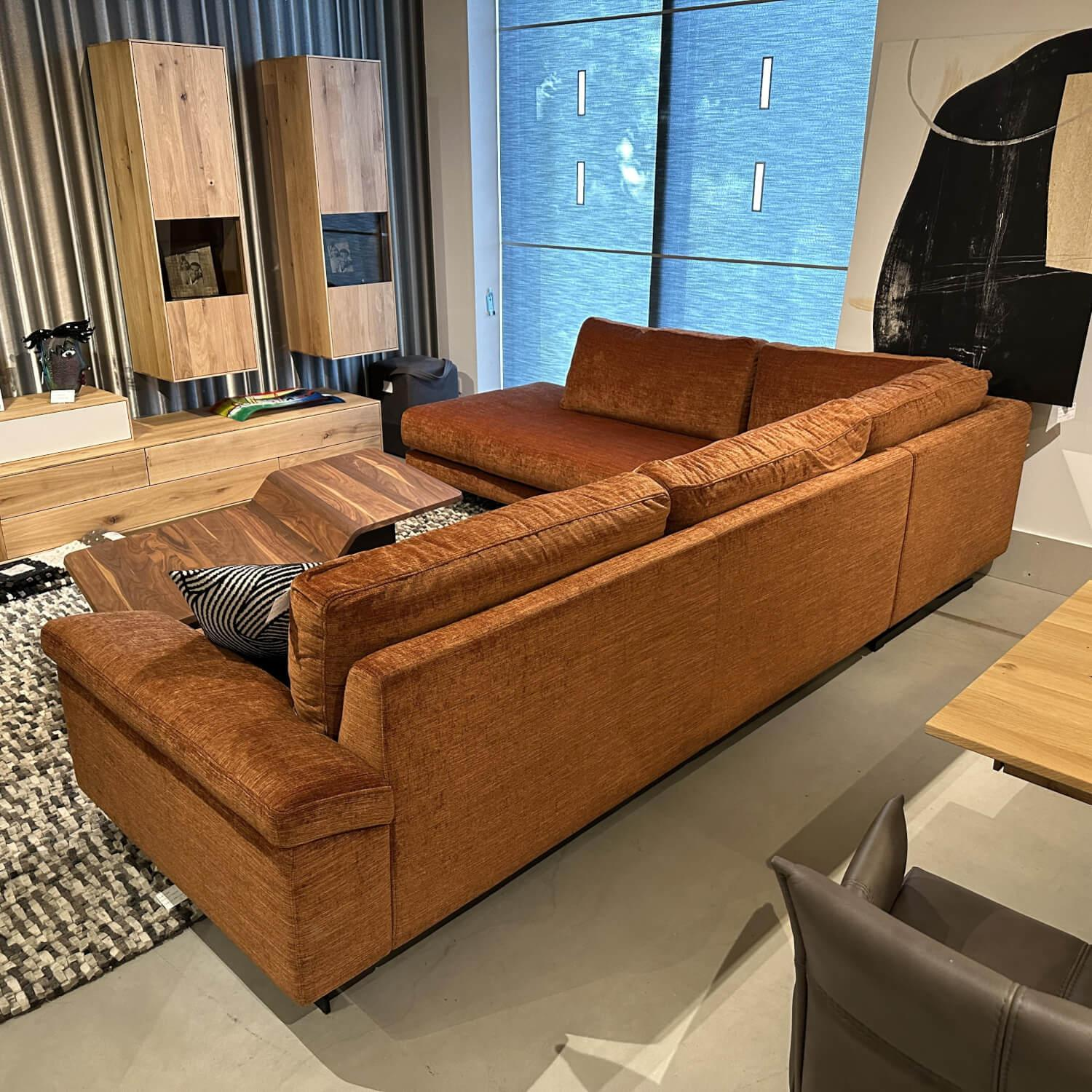 Violetta - Ecksofa Vita 14 Stoff Verotex Hawk 20 Canyon Kupfer Orange Kufe Schwarz Ohne Dekokissen - 3