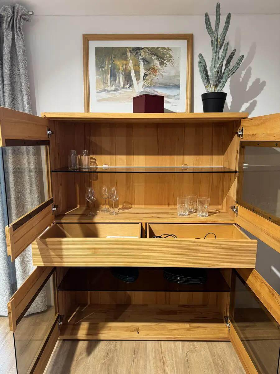 Decker - Highboard Nura Eiche Absetzung Glas Schwarz - 5