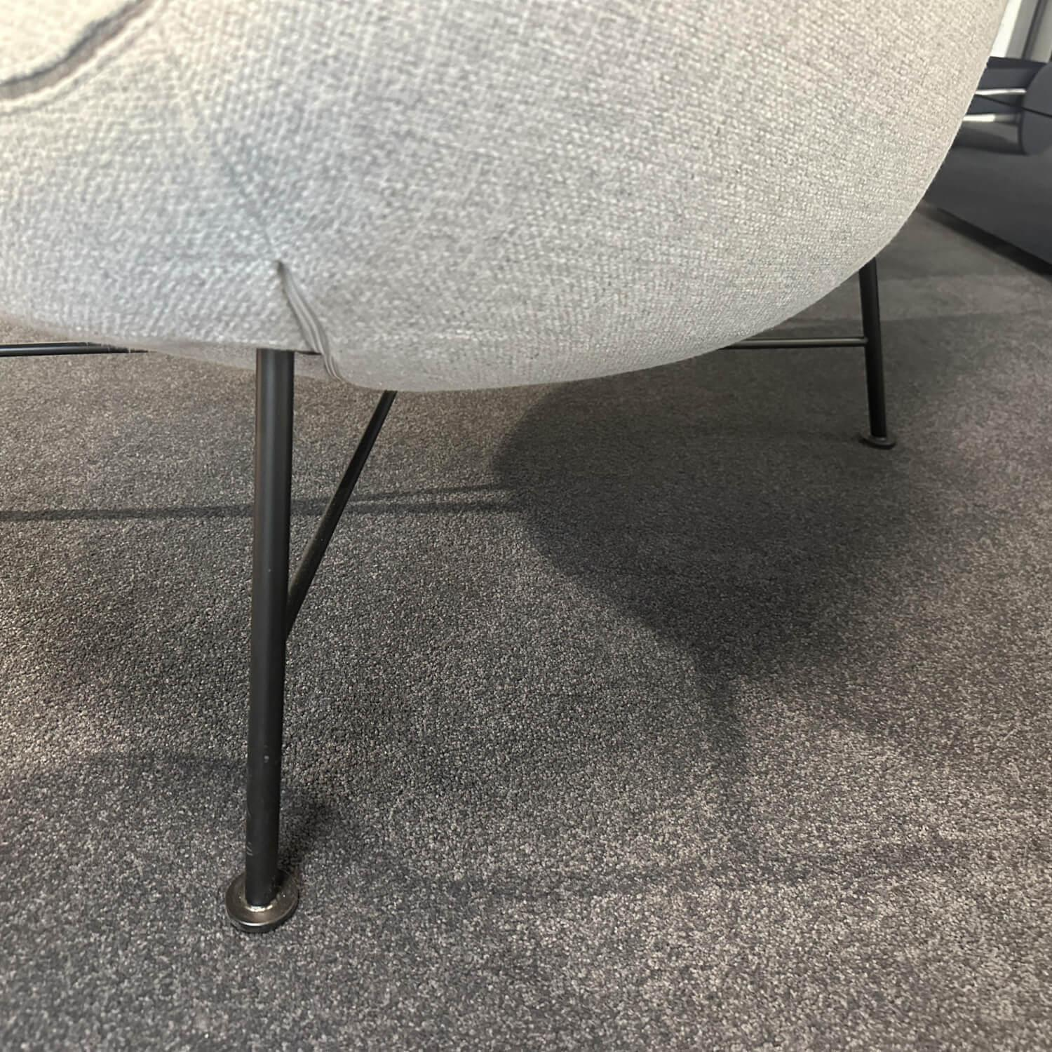 COR - Loungesessel Jalis Stoff 8300 Lichtgrau Grau 4 Fuß Drahtgestell Schwarz Pulverbeschichtet Inklusive Hocker - 5