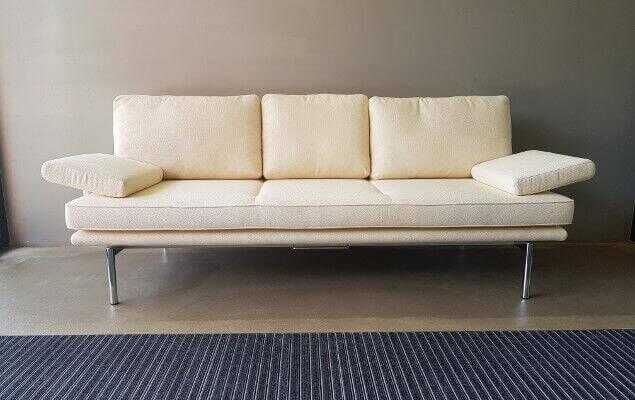Sofa Living Platform Stoff Creme mit Funktionsarmlehnen