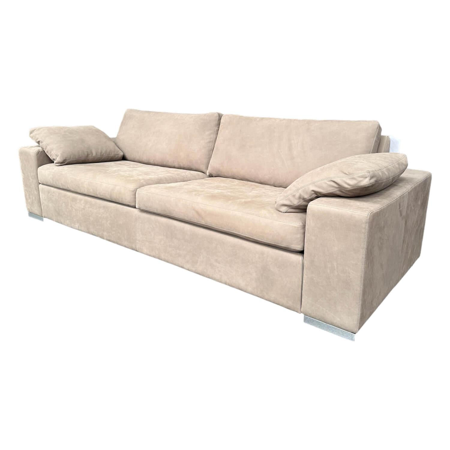 COR - Sofa Conseta Leder 683 Taupe Beige Rahmenfuß Verchromt Füllungen Luftzellen Inklusive Armlehnenkissen - 1