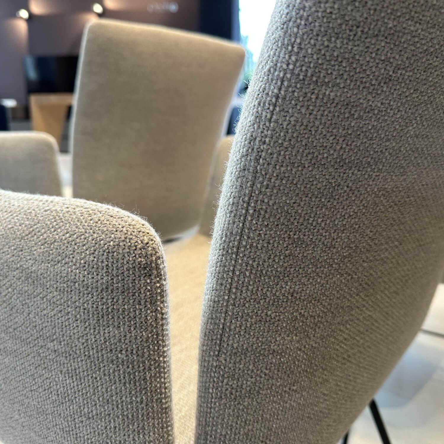 COR - Set of 3 chairs Jalis fabric 8081 shell gray frame black - 9