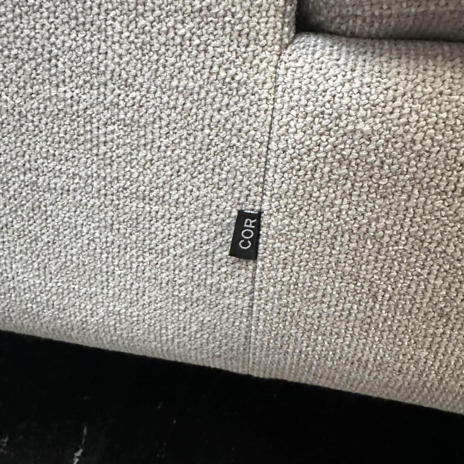 COR - Ecksofa Conseta Bezug Stoff 8081 Muschel Grau Schmalfüße Anthrazit inklusive Kopfstütze - 10
