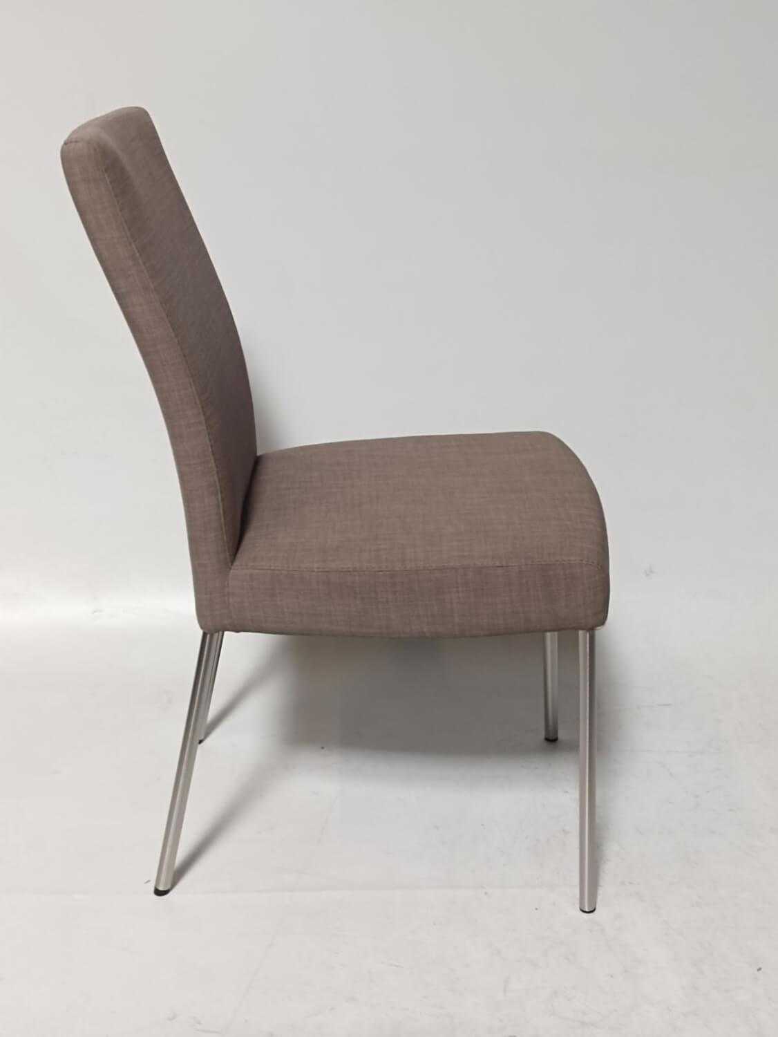 Garant - 6er-Stuhlgruppe Lamon Stoff Imola 07 Natur Fuß Rundrohr Edelstahl Kontrastnaht - 3