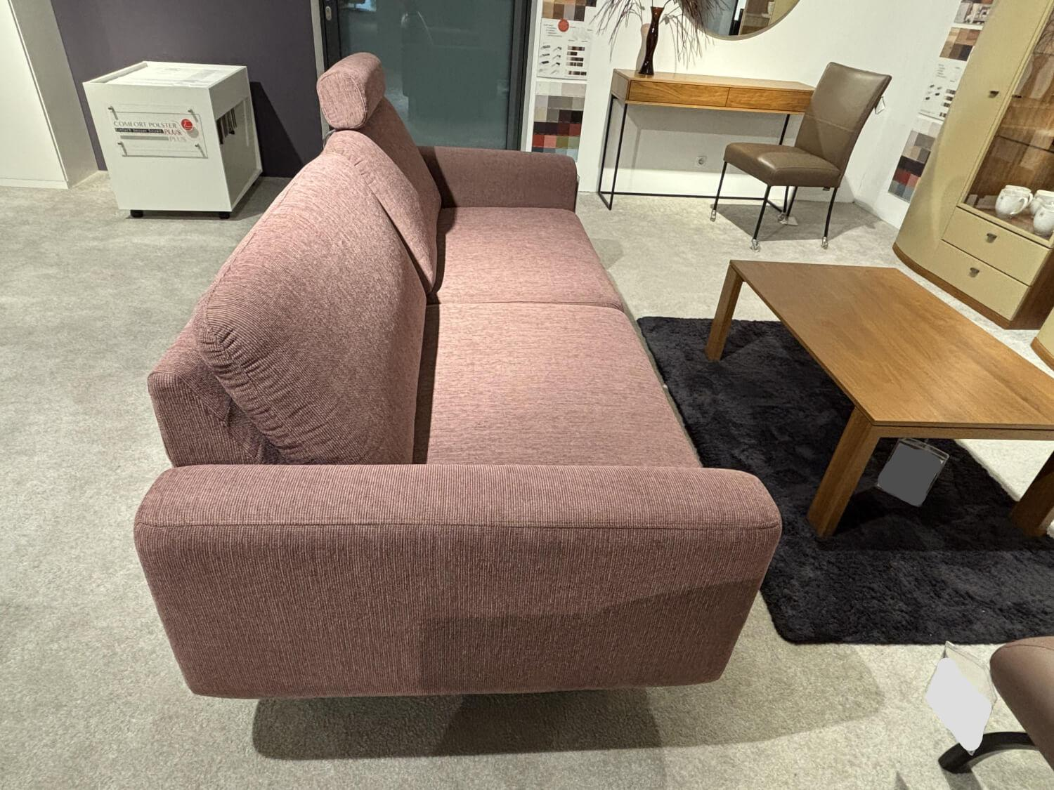 Stressless - Sofa Joy Stoff Jasmine Dark Pink Rosa Holzfuß Wenge Schräg Inklusive Kopfstütze - 2