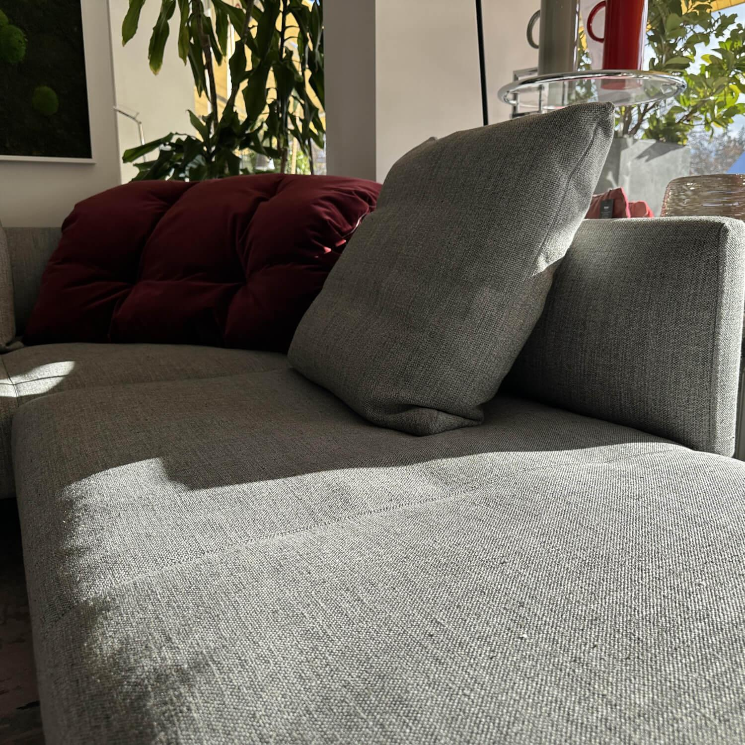 Walter Knoll - Ecksofa Muud Stoff Togba 7854 Pebble Grau Gestell Matt Pulverbeschichtet Bronze Schwarz Inklusive 3 Rückenkissen Und 2 Dekokissen - 6