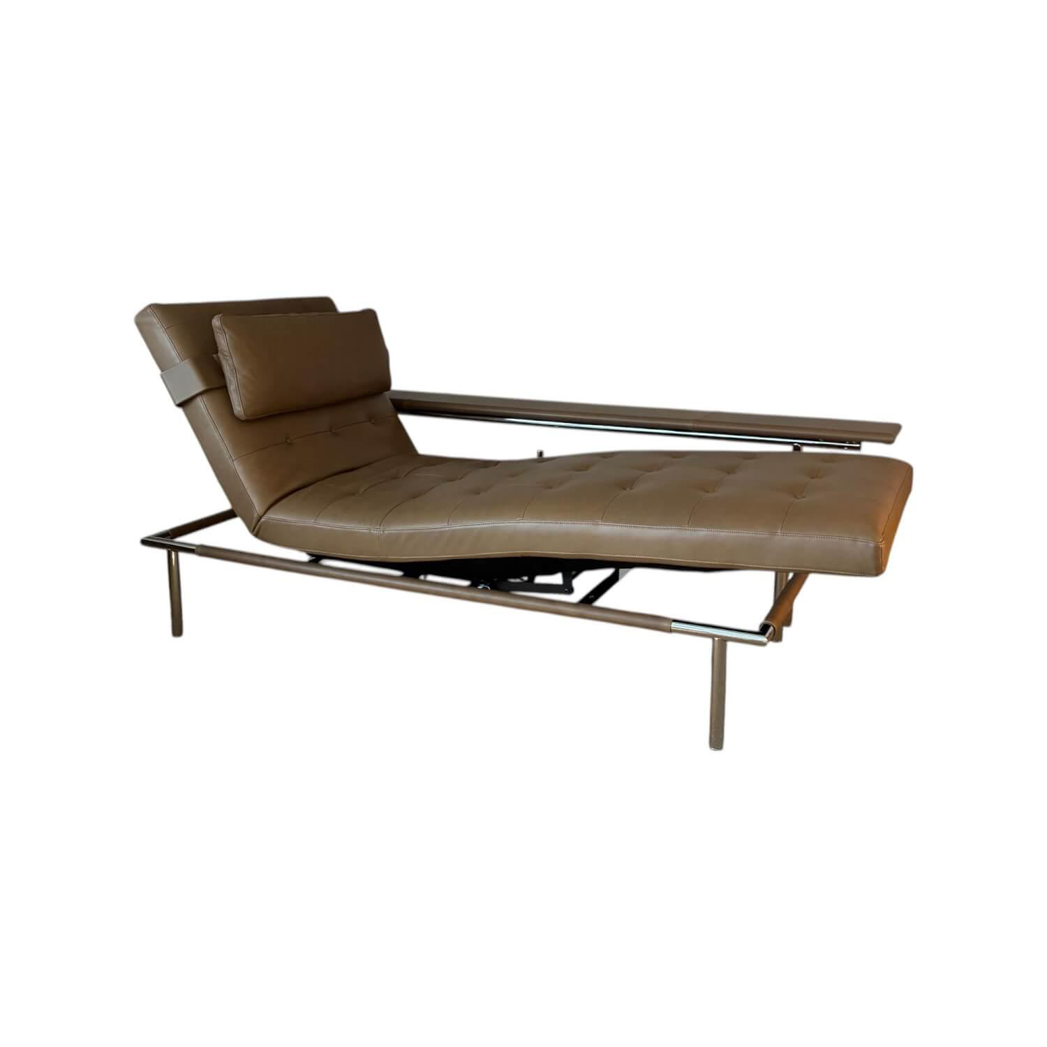 IP Design - Liege Day Bed Campus IP44 Leder Muscat Braun Gestell Stahl Chrom - 1