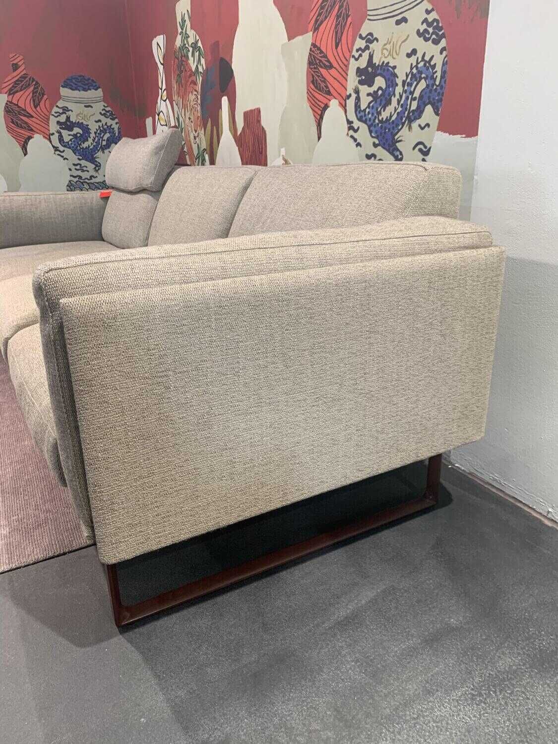 Cassina - Sofa 8 Stoff 90 Perbacco Beige Füße Aluminium Rot Lackiert mit Kopfstütze - 10