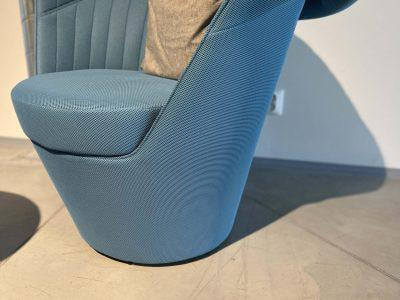 Hülsta - Sessel Cuello Stoff M801 Blau mit Hocker - 3