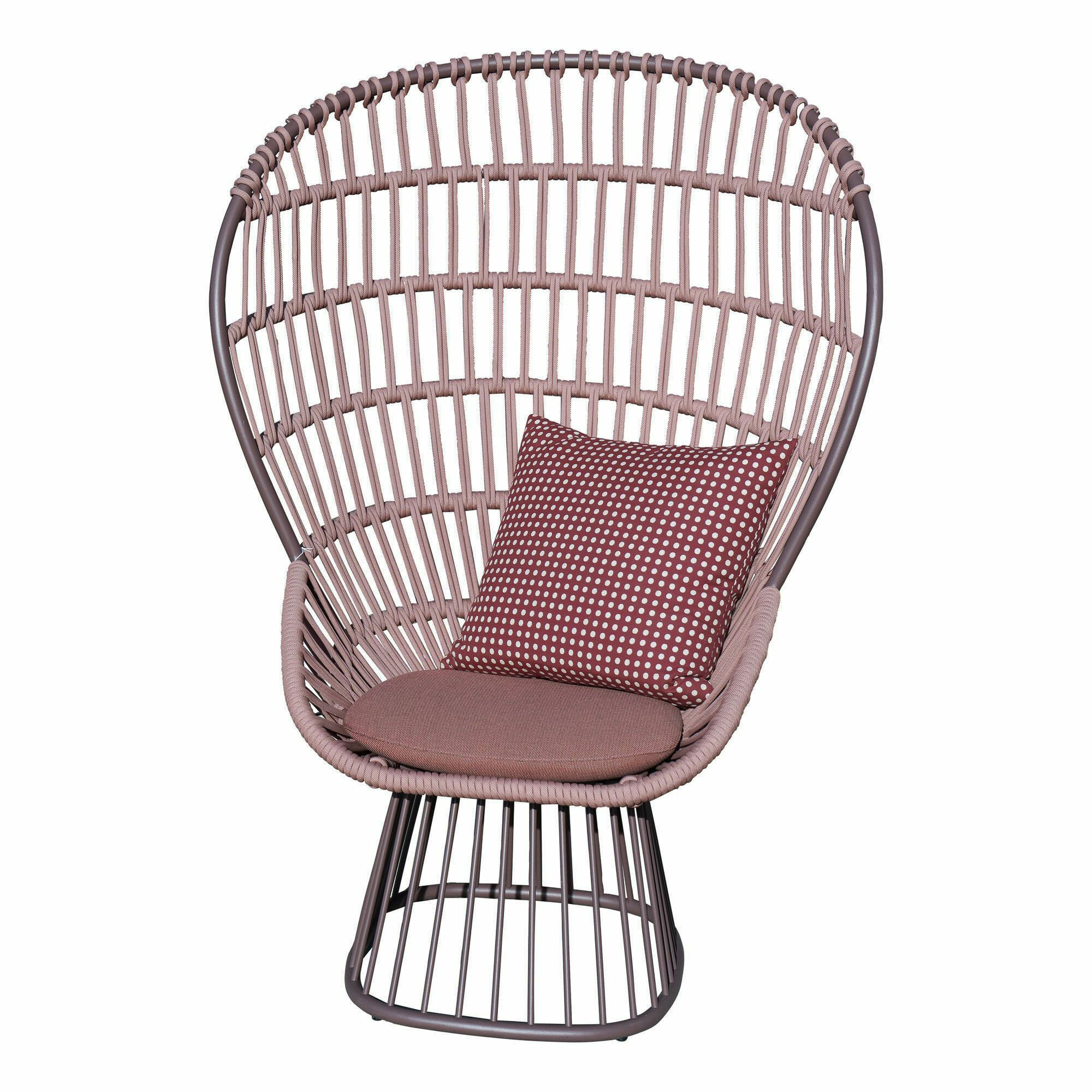 Kettal - Clubsessel Cala Geflecht Rope Rosa 413 Gestell Aluminium Sepia - 1