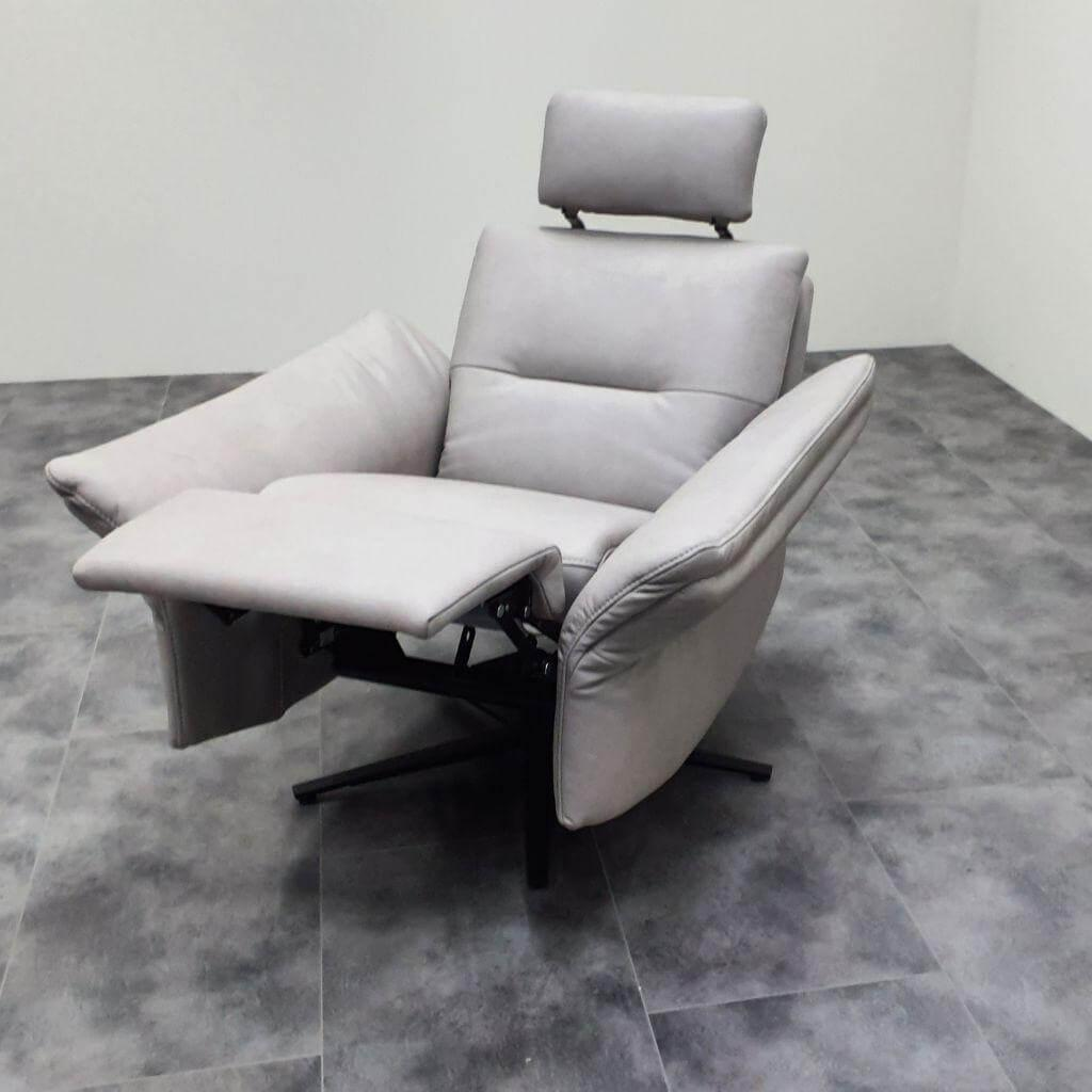 Mondo - Relaxsessel Basic 7076 25 L44 Leder 22 Softnappa Asche Grau Gestell Sternfuß Anthrazit - 2