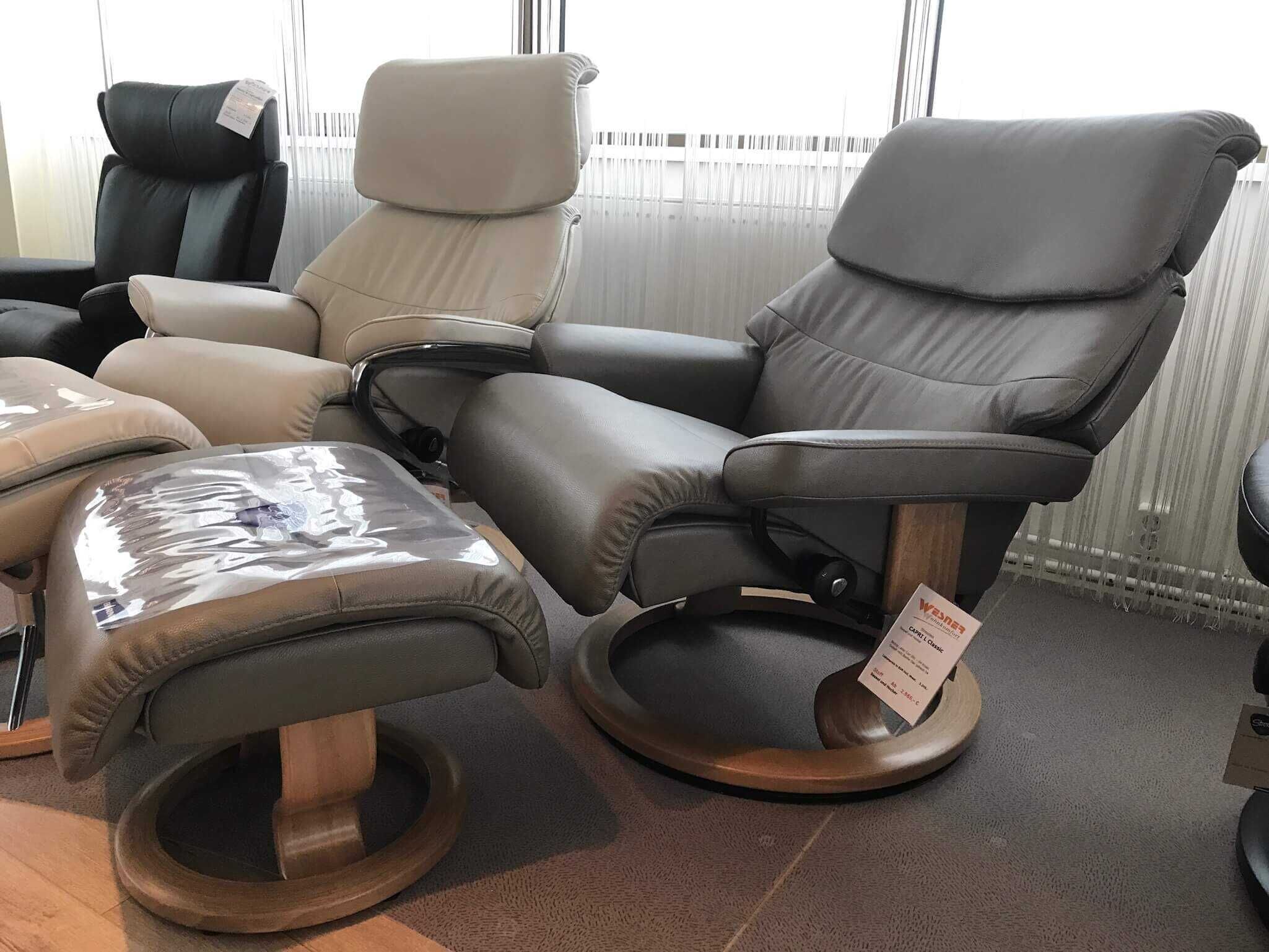 070-02-00206f Stressless - Sessel Capri L Leder Grau Paloma Classic mit Hocker - 4