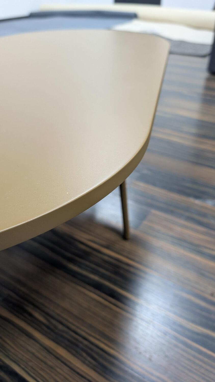 COR - Couchtisch Bond Oval Platte MDF Und Gestell Metall Ackerbraun Lackiert - 5