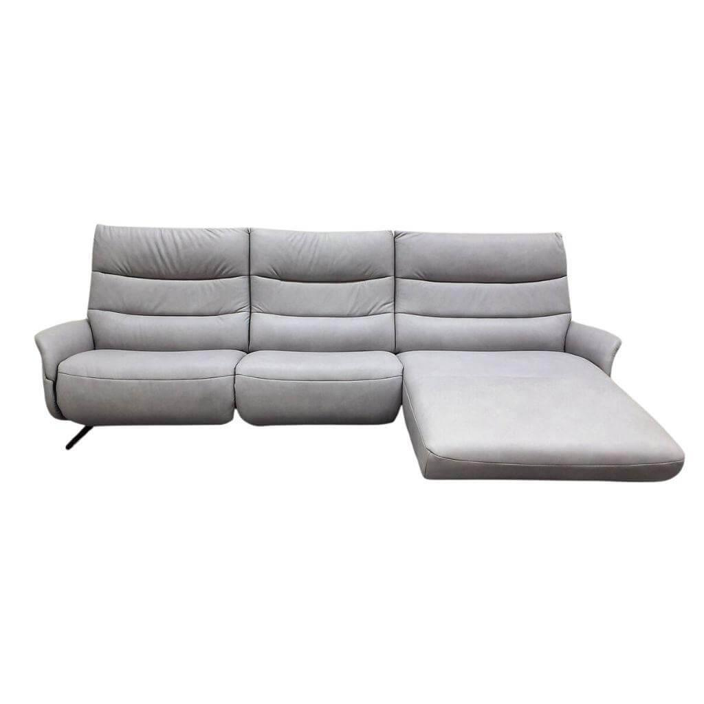 himolla - Ecksofa 4051 Leder Eleganza Koala Grau Füße Metallkufen Anthrazit Mit Verstellfunktionen - 1