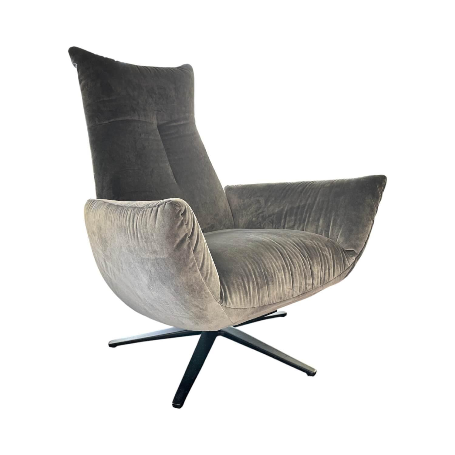 Bielefelder Werkstätten - Sessel Daydreamer Stoff Jab City Velvet Reloaded CA7832 093 Grau Sternfuß Metall Matt Schwarz - 1