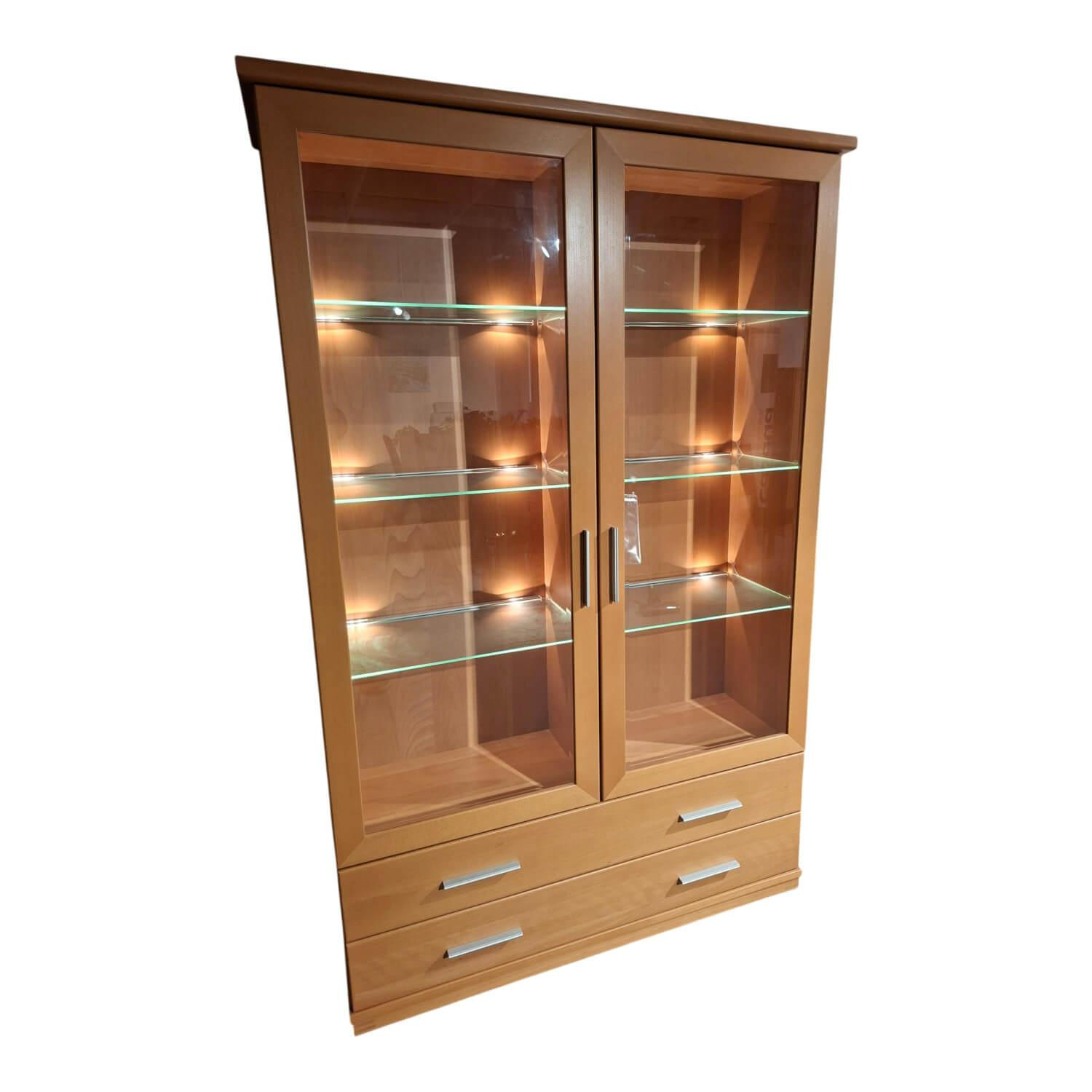 Klose Kollektion - Vitrine Kombi Select Buche Hell mit Halogenbeleuchtung - 1