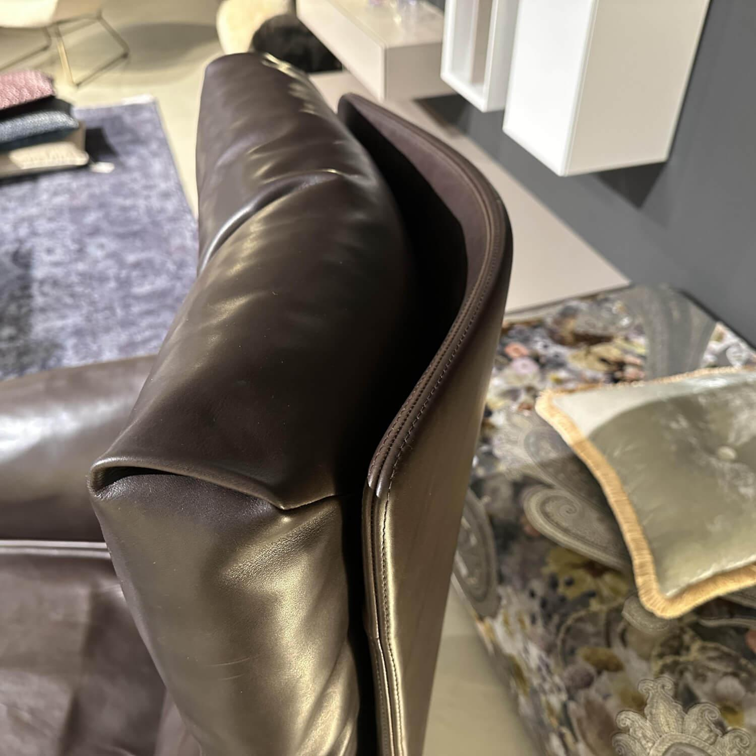 COR - Drehsessel Cordia Lounge Leder Puro Espresso Gestell Feinstruktur Schwarzbraun mit Hocker - 6