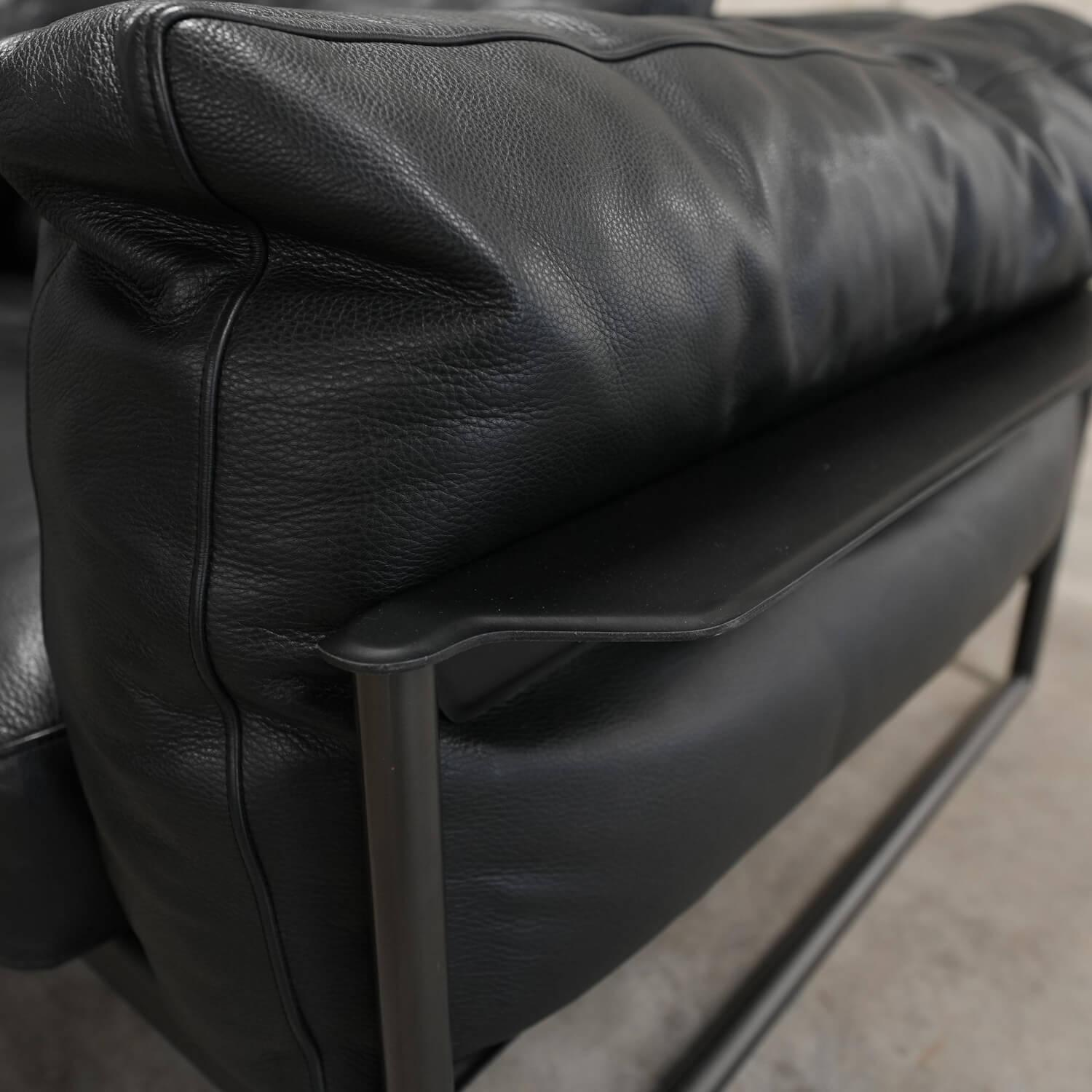 Flexform - Sofa Zeno Light Bezug Leder Pelle Deluxe Schwarz Füße Metall Brüniert - 8