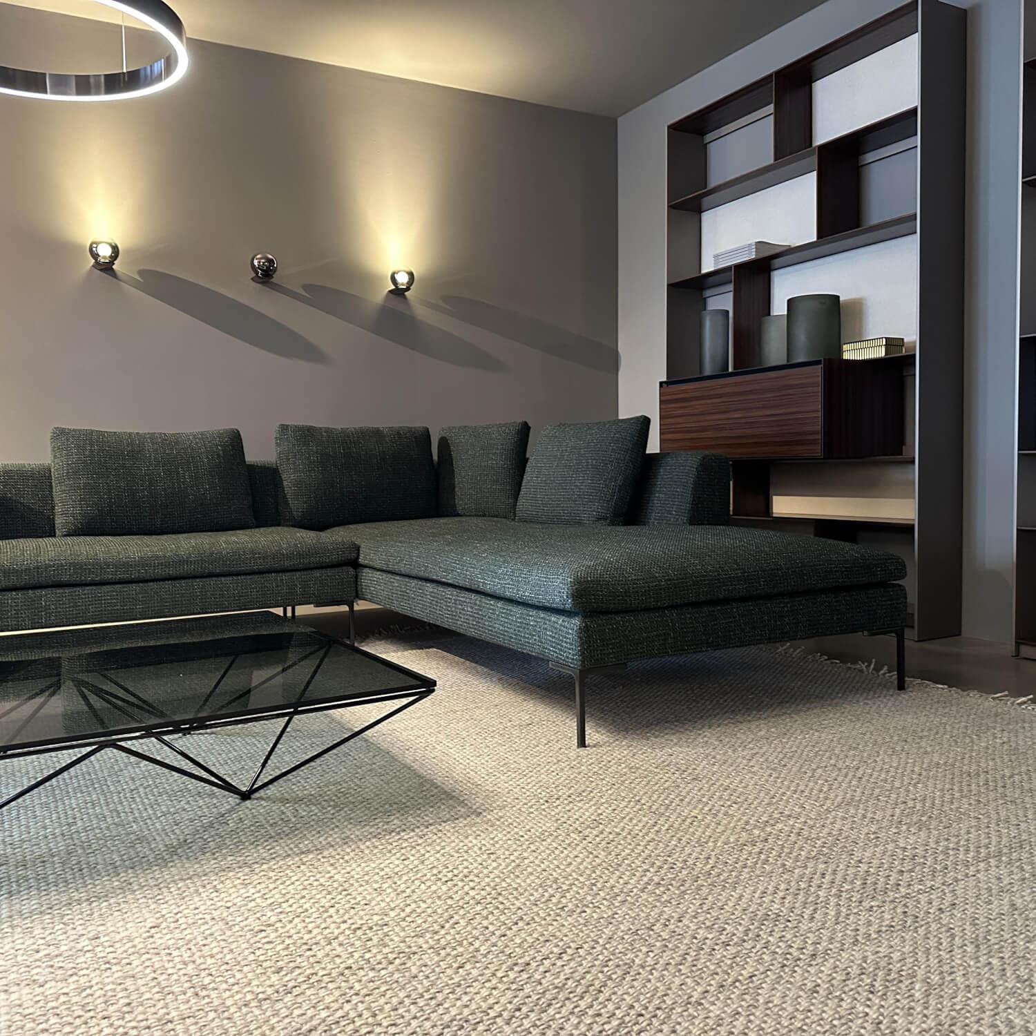 B&B Italia - Ecksofa Charles Large Stoff Super Sirte Kieferngrün Füße Aluminium Schwarz Verchromt Lackiert - 5