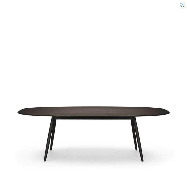 Esstisch Moualla Table Tischplatte Gestell Massivholz Eiche Geflammt Geölt