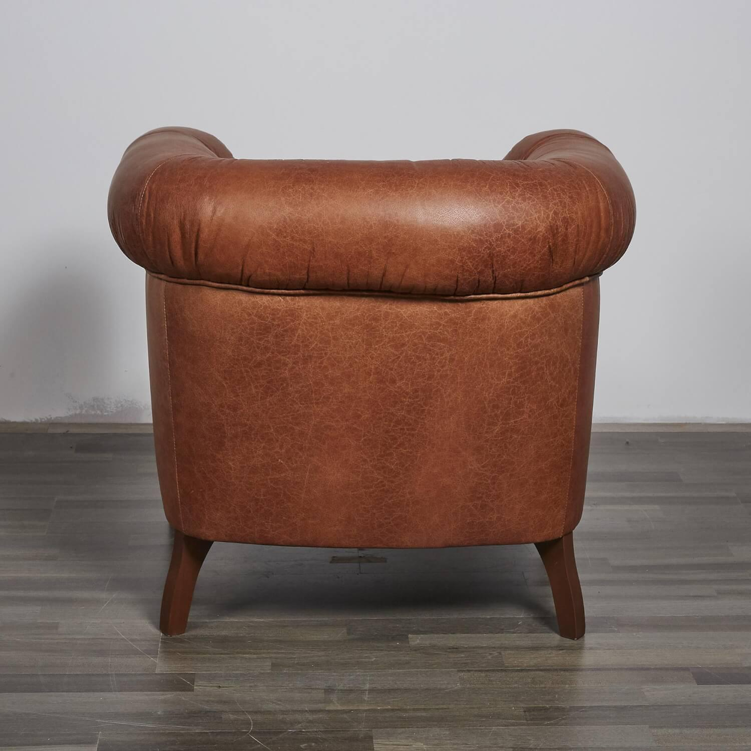 Max Winzer - Sessel Leder Braun Gestell Holz - 4