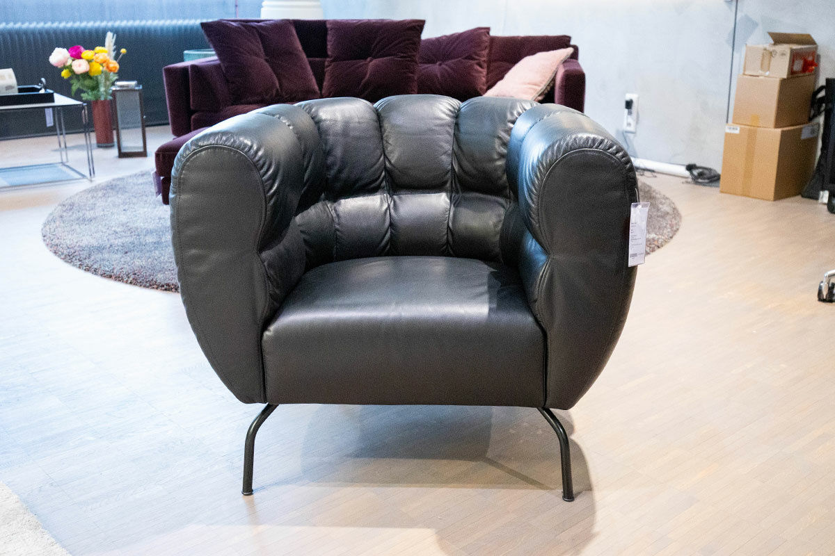 Brühl - Sessel Magnolia Leder Lama 5669-10 Schwarz Gestell Schwarz - 4