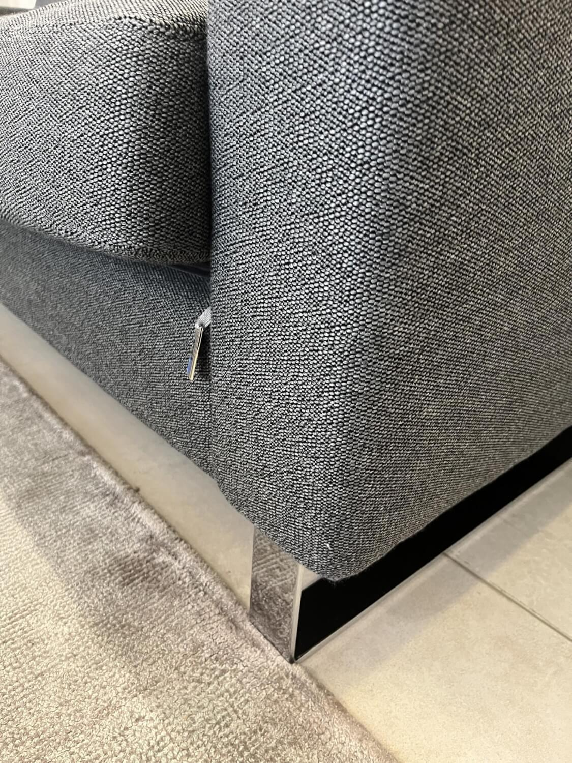 Erpo - Sofa Classic CL500 Stoff Prairie 202 88 Grau Metallkufe Chrom Hochglanz - 4
