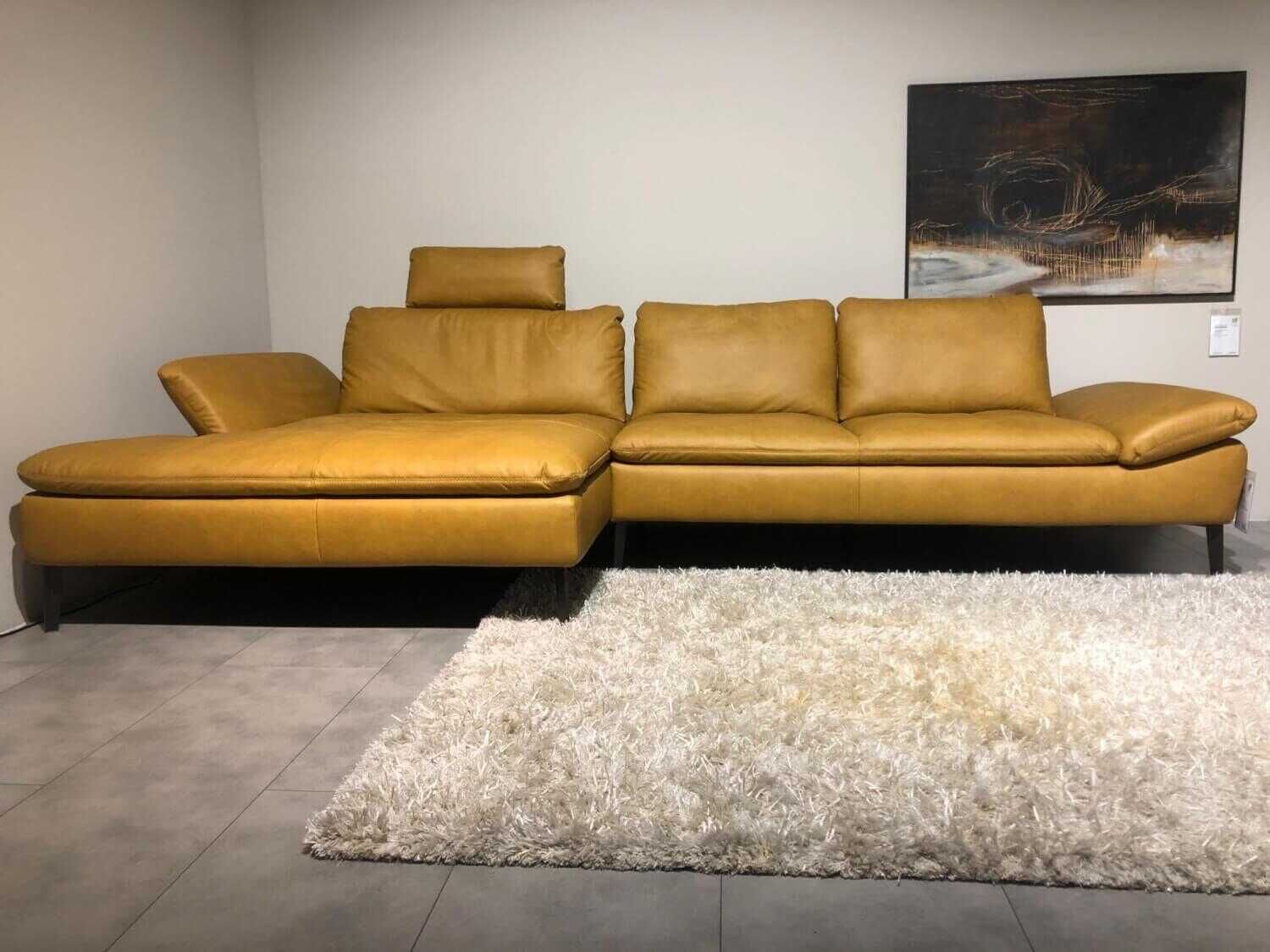 Contur - Ecksofa Montefano Leder 50 769-52 Kurkuma Cognac Füße Bronze - 3