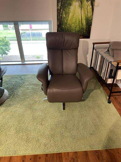 himolla - Sessel 8049 Leder Longlife 24 Schlamm Braun Gestell Sternfuß Metall Edelstahloptik Inkl. Elektr. Verstellfunktion - 7