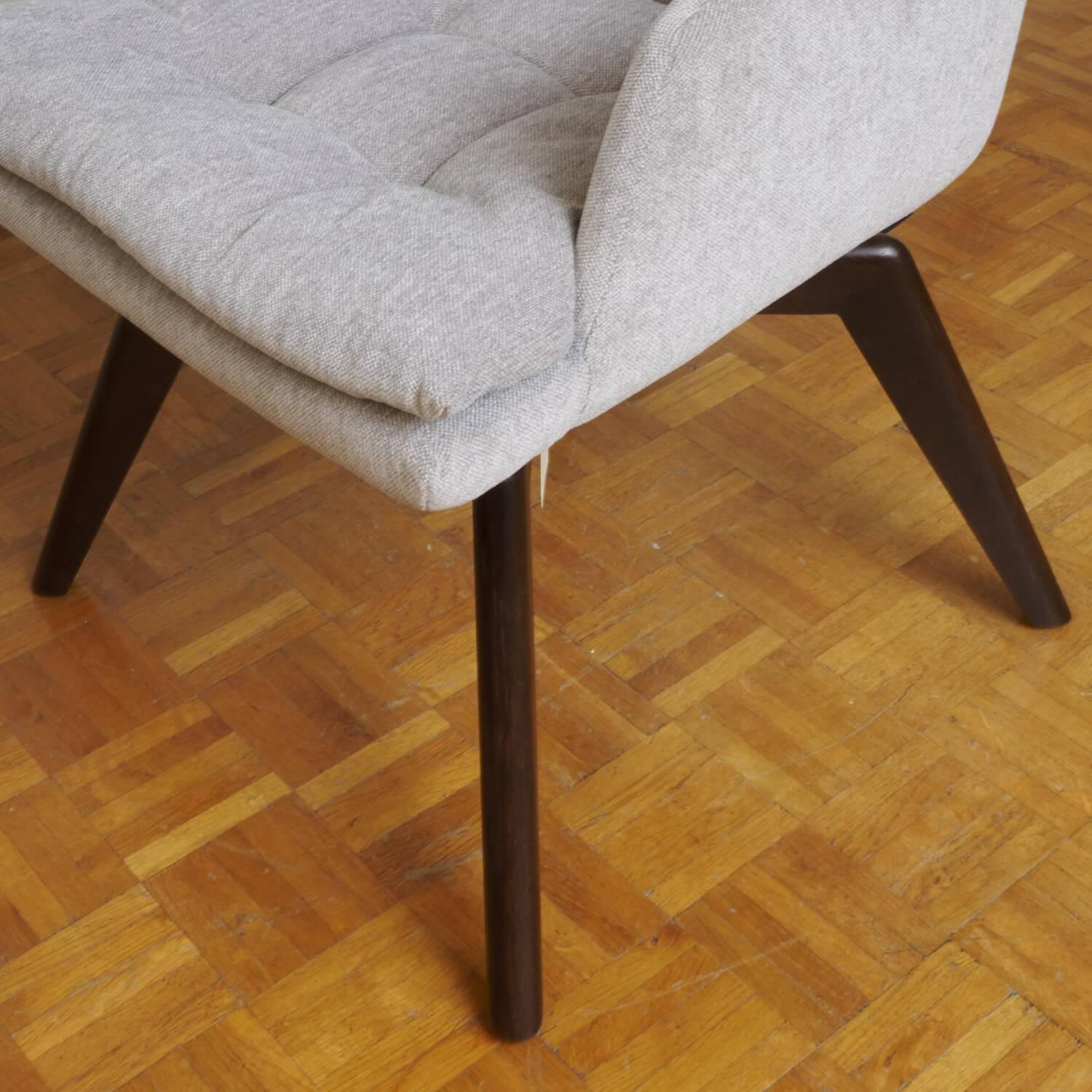 IP Design - 4er-Set Stuhl Soulmade Dining Stoff Tommy 1783-180 Grau Gestell Eiche Wengefarbig - 4