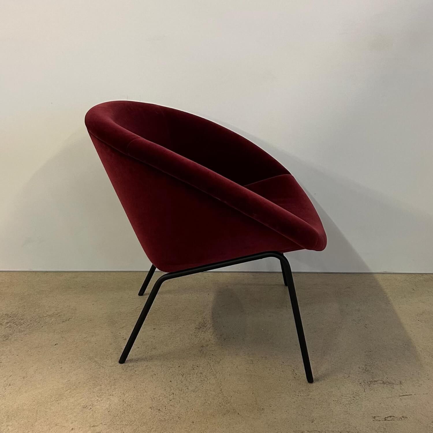 Walter Knoll - Sessel 369 10 Stoff Harald 582 Red Grape Rot Gestell Stahl Matt Schwarz Pulverbeschichtet Mit Filzgleitern - 2