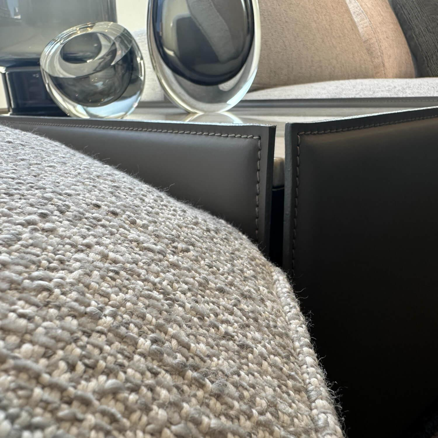 Minotti - Polstergruppe West Stoff Fisher 10 Ghiacciol Grau Inklusive Tischelement Und Kissen - 6